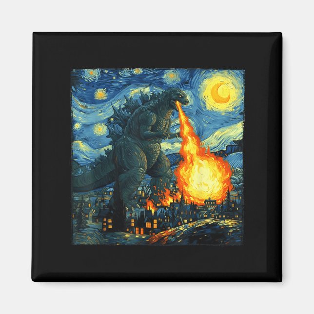 Aimant Japanese Monster Kaiju Van Gogh Starry Night  (Devant)