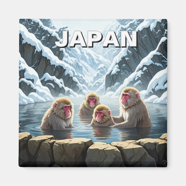 Aimant Japon Jigokudani Singes du parc des singes (Devant)