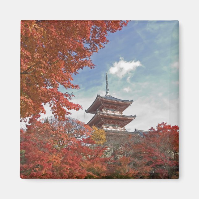 Aimant Japon, Kyoto, Pagode en couleurs d'automne (Devant)