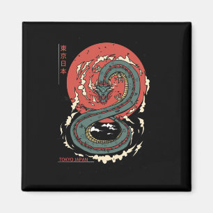 Aimant Japonais Tokyo Dragon Asiatique Vintage tatouage N