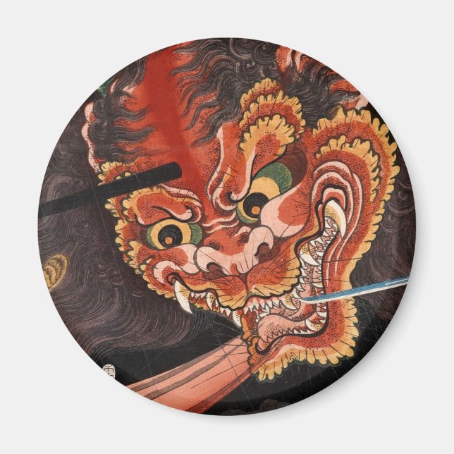 Aimant Japonais Yokai Oni King Fine Art (Devant)