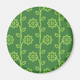 Aimant Jardin à fleurs plates vertes Motif