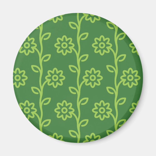 Aimant Jardin à fleurs plates vertes Motif (Devant)