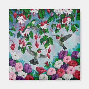 Aimant Jardin aux fleurs de Fuchsia