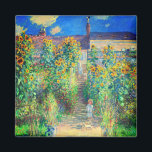 Aimant Jardin aux fleurs de Monet<br><div class="desc">Magnet représentant la peinture à l’huile de Claude Monet Le jardin de l’artiste à Vétheuil (1880). Des tournesols et d'autres belles fleurs bleues et rouges bordent un chemin de jardin où les enfants se promènent agréablement. Un grand cadeau pour les amateurs d'impressionnisme et d'art français.</div>