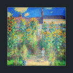 Aimant Jardin aux fleurs de Monet<br><div class="desc">Magnet représentant la peinture à l’huile de Claude Monet Le jardin de l’artiste à Vétheuil (1880). Des tournesols et d'autres belles fleurs bleues et rouges bordent un chemin de jardin où les enfants se promènent agréablement. Un grand cadeau pour les amateurs d'impressionnisme et d'art français.</div>