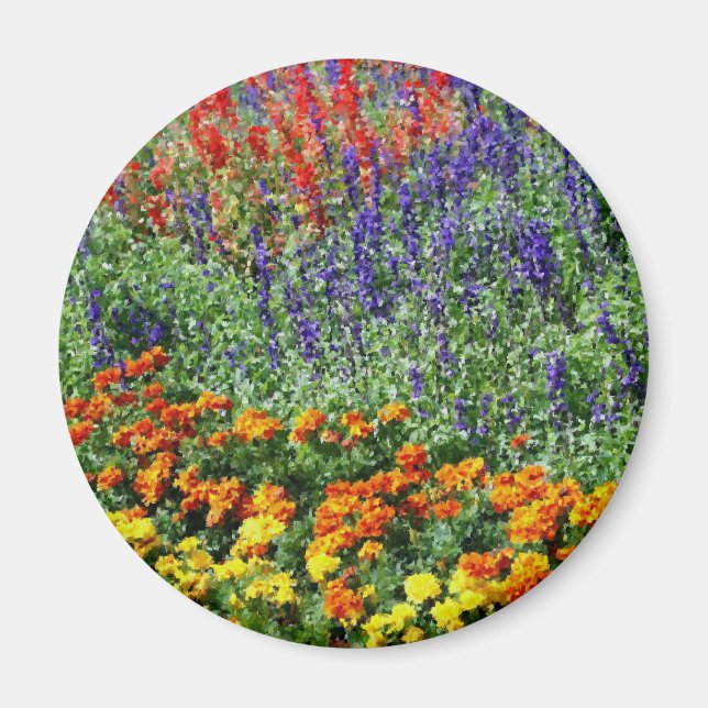 Aimant Jardin de fleurs Art de peinture naturelle  (Devant)