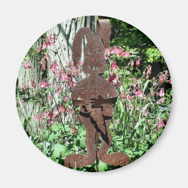 Aimant Jardin de fleurs de lapin rouillé nature (Devant)