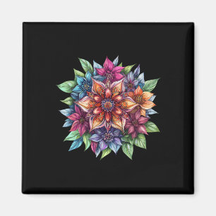 Aimant Jardin de lotus coloré Mandala Fantaisie Fleurir