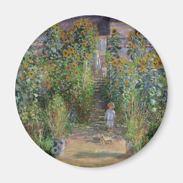 Aimant Jardin de Monet Vetheuil Impressionim Peinture de  (Devant)