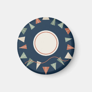 Aimant Jardin de papier graphique en marine et sauge