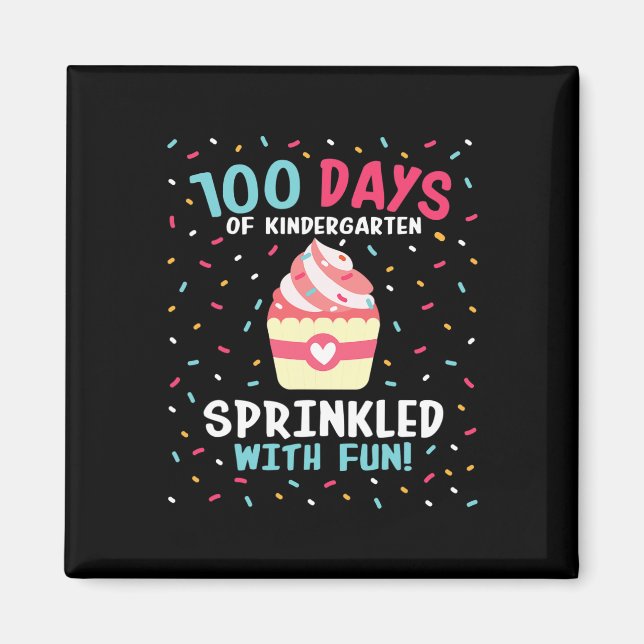 Aimant Jardin D'Enfants 100 Jours De Filles Sprinkled Fu (Devant)