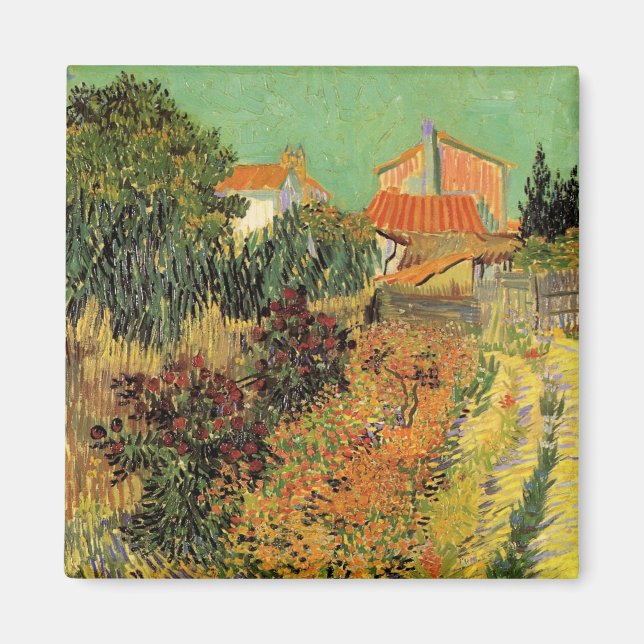Aimant Jardin derrière une maison par Vincent van Gogh (Devant)