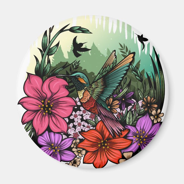 Aimant Jardin des colibris (Devant)