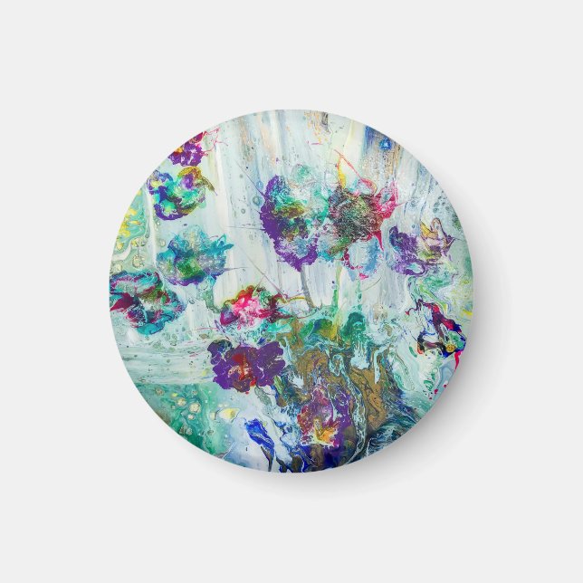 Aimant Jardin des colibris Peinture abstraite (Devant)