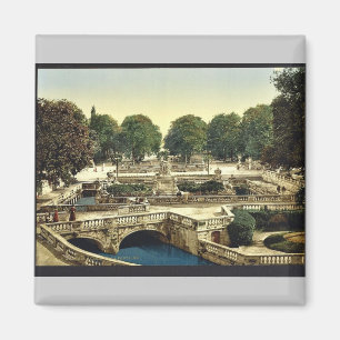 Aimant Jardin des Fontaines, Nîmes, France vintage Pho