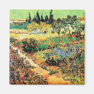 Aimant Jardin fleuri avec sentier, Vincent van Gogh