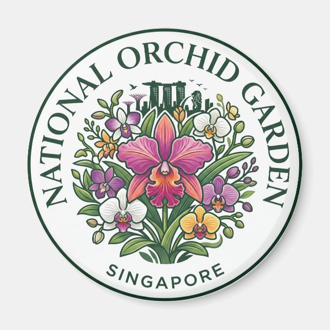 Aimant Jardin national d'orchidées Singapour Singapour (Devant)