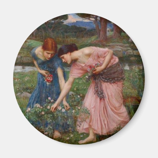 Aimant Jardin Romantique Vintage Femmes Préraphaélite (Devant)