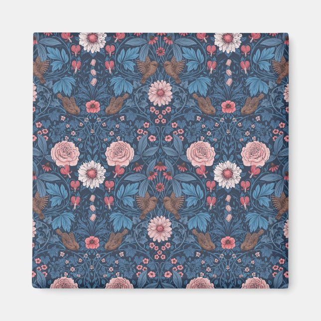 Aimant Jardin sauvage en bleu (Devant)