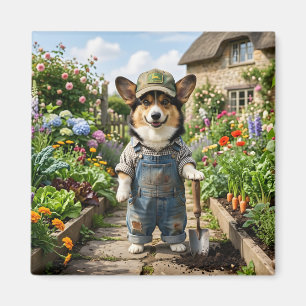 Aimant Jardinier Corgi