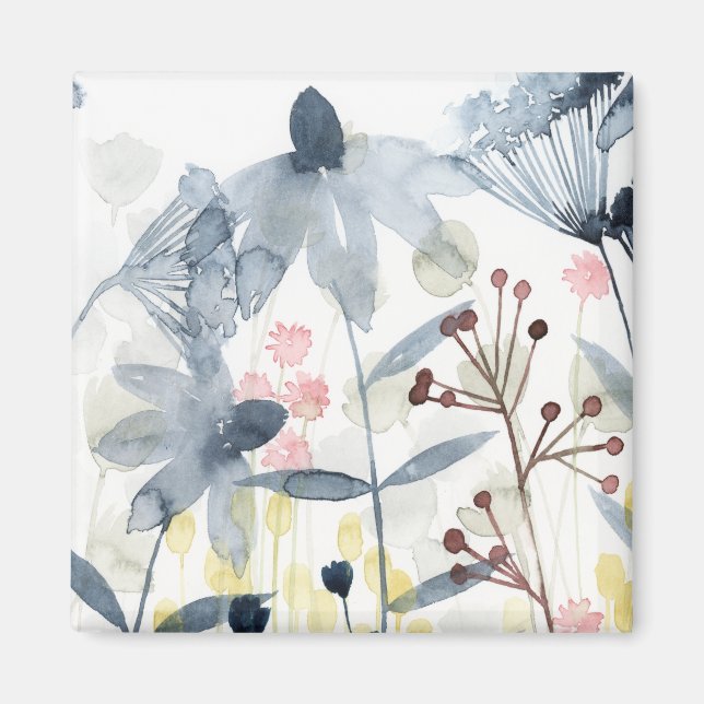 Aimant Jardins stratifiés - Fleurs aquarelles (Devant)