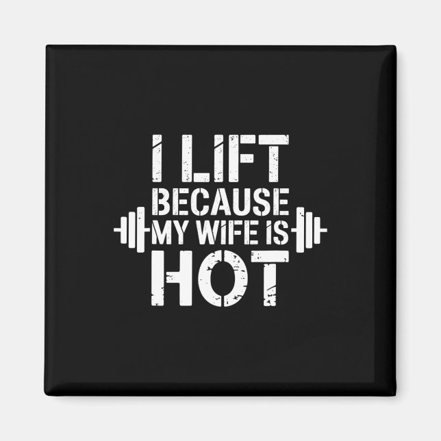 Aimant J'Ascense Parce Que Ma Femme Est Chaud Drôle Gym L (Devant)