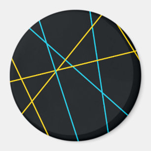 Aimant Jaune, Bleu, cool, tendance, urbain, lignes modern