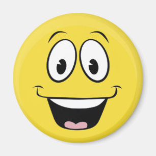 Aimant Jaune brillant et joyeux visage souriant