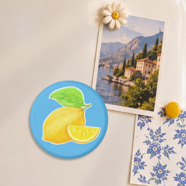 Aimant Jaune citron et Citron Bleu Gai (Créateur téléchargé)