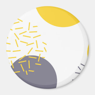 Aimant Jaune, cool, moderne, art géométrique tendance