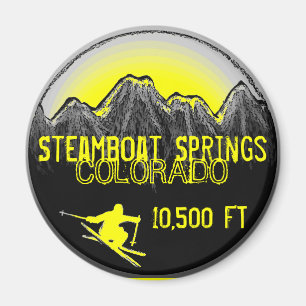 Aimant jaune de ski de Steamboat Springs le