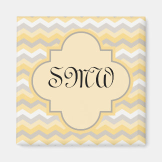 Aimant Jaune/Gris Chevron Zigzag