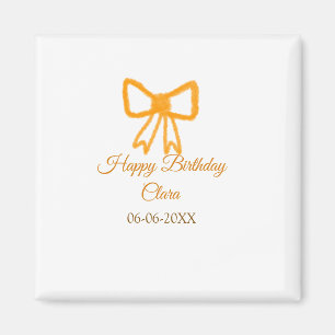 Aimant Jaune orange jaune aquarelle rétro heureux anniver