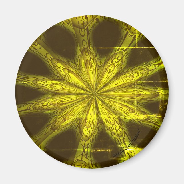 Aimant Jaune standard, 2¼ Pouce d'aimant circulaire (Devant)