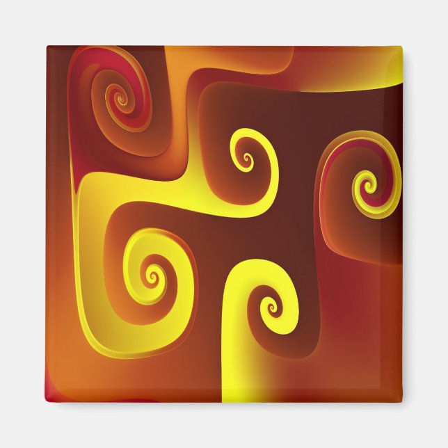 Aimant Jaune sur rouge (Devant)