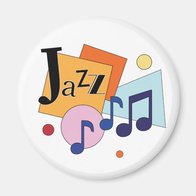 Aimant Jazz coloré Design Art Moderne (Devant)