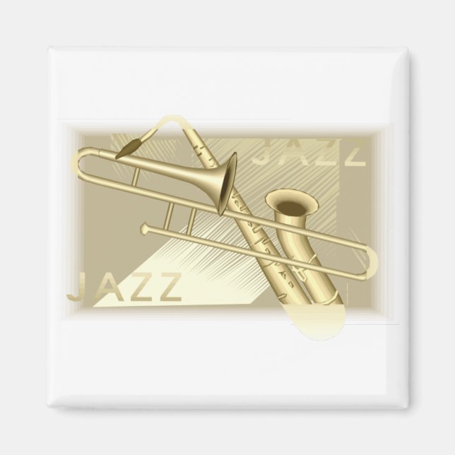 Aimant Jazz Saxaphone et Trombone (Devant)