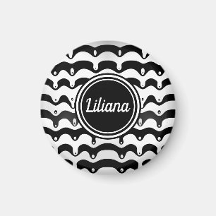 Aimant Jazzy Black and White Meling Zebra Stripes