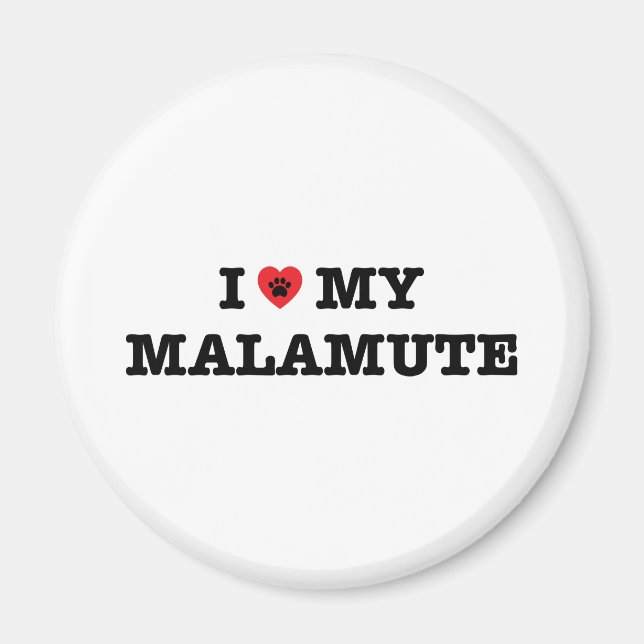 Aimant J'Coeur Mon Malamute (Devant)