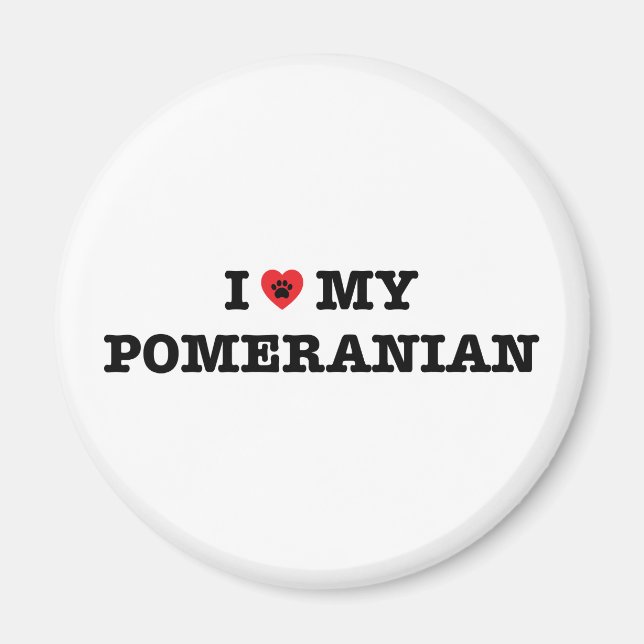 Aimant J'Coeur Mon Poméranien (Devant)