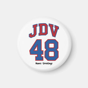 Aimant JDV 48 Rétro Style Universitaire Monogramme Vintag