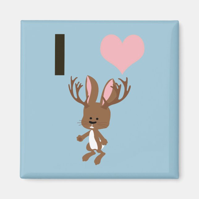 Aimant Je coeur Jackalope (Devant)