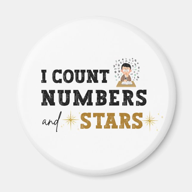 Aimant Je compte les nombres et les étoiles - Comptable (Devant)