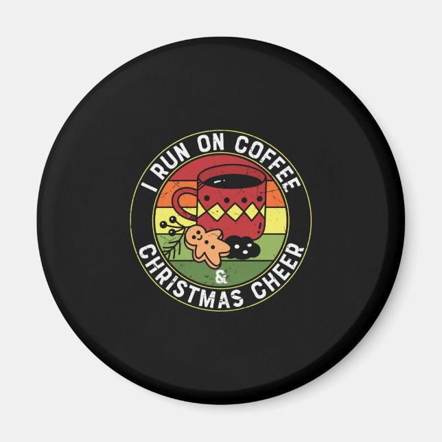 Aimant Je cours sur le café et la fête de Noël (Devant)