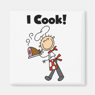 Aimant Je cuisine - Chef masculin