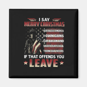 Aimant Je dis Joyeux Noël Dieu bénisse l'Amérique Je poss