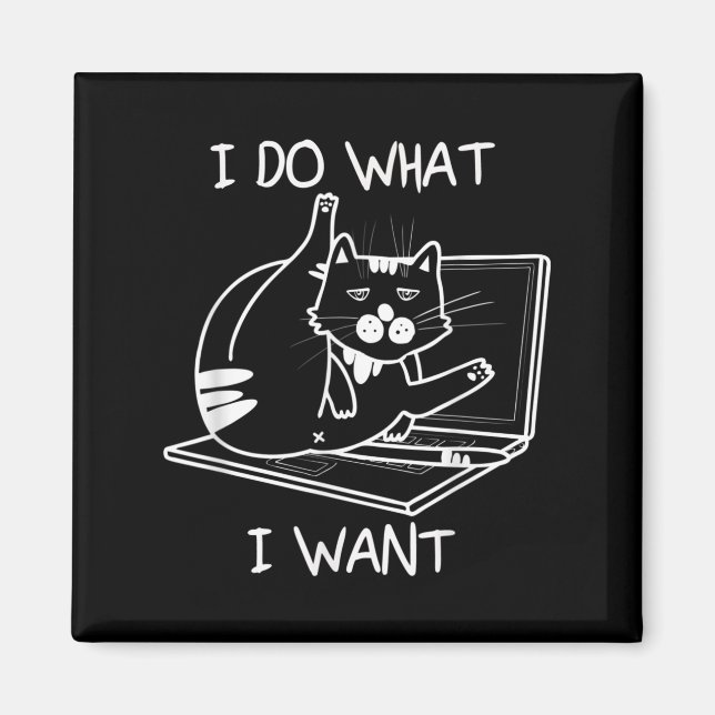 Aimant Je Fais Ce Que Je Veux Chat Mèmes Hacker Sécurité  (Devant)
