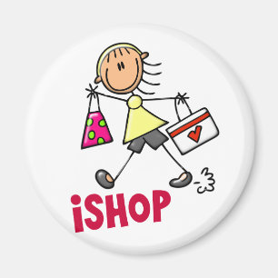 Aimant JE FAIS DES EMPLETTES chiffre T-shirts et cadeaux