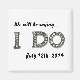 Aimant Je fais Mariage Bling Enregistrer l'aimant de date